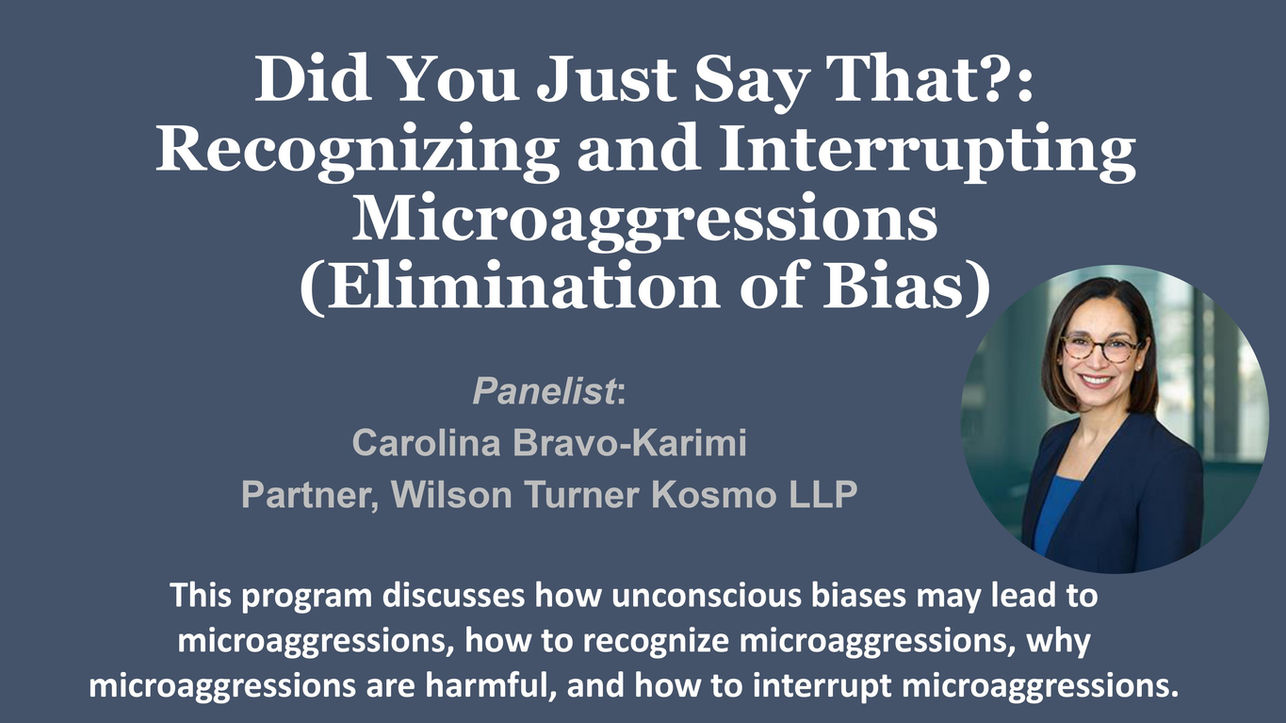 Recognizing and Interrupting Microaggressions (Elimination of Bias)